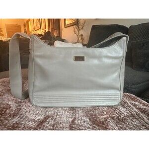 Vintage mint condition Perlina New York genuine leather handbag gold detailing